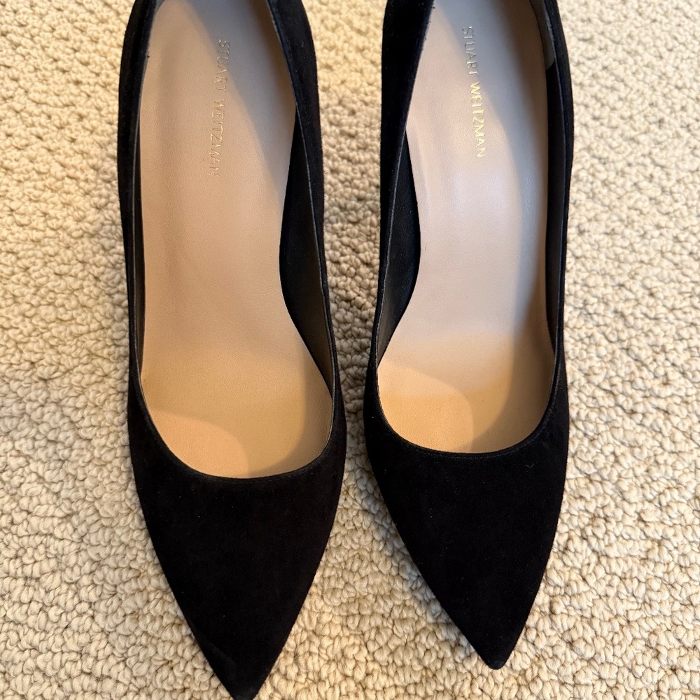 Stuart Weitzman Black Suede Pumps, Size 9